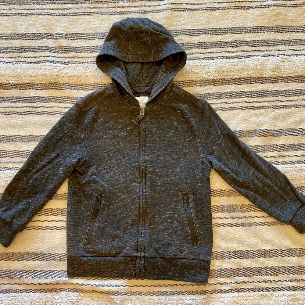 Boy’s size 4/5 zip up hoodie. Heather grey.
